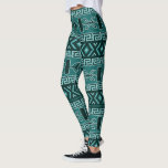 Leggings Motif Aztèque turquoise Et Noir<br><div class="desc">Ces leggings élégants sont dotés d'un motif Aztèque noir et turquoise.</div>