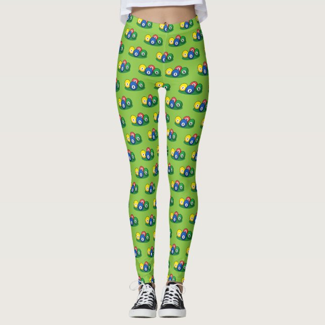 Leggings Motif Billard Pool Snooker Balls (Devant)