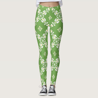 Leggings motif blanc est mignon belles filles vertes