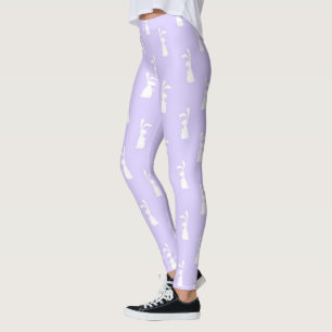 Leggings Motif Bleu Arrière - plan Pastel Color Bunny Pet