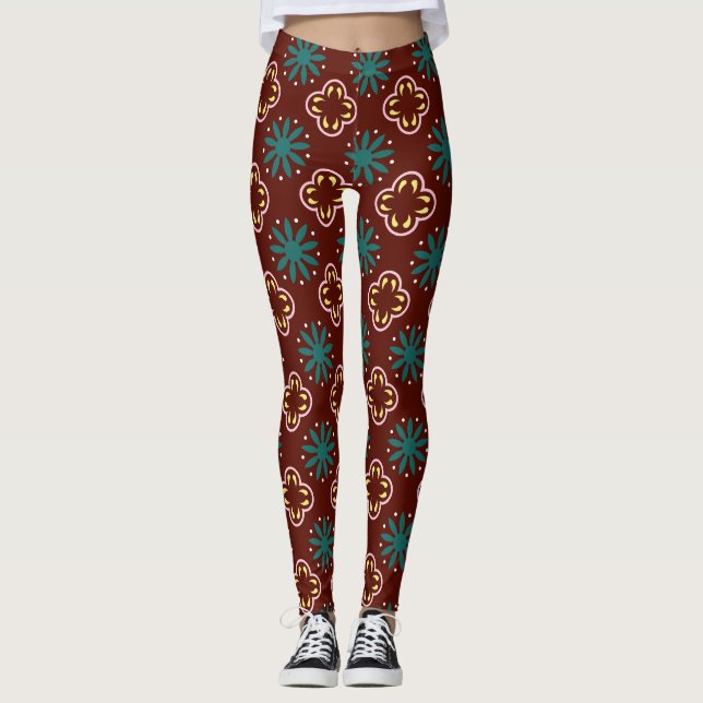 Leggings Motif bleu Brown (Devant)