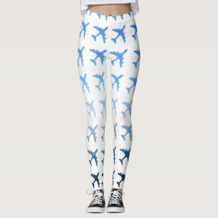 Leggings Motif bleu d'avion de gradient