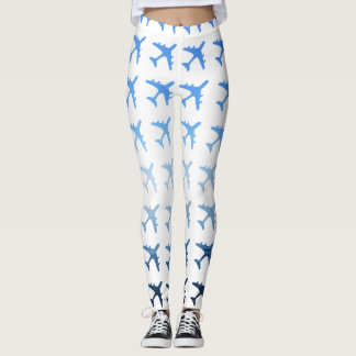 Leggings Motif bleu d'avion de gradient