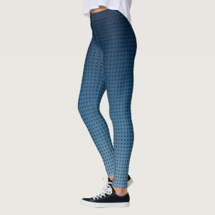 Leggings Motif bleu de denim d'Ombre faux et pois noir
