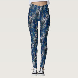 Leggings Motif bleu de hibou et de raisins
