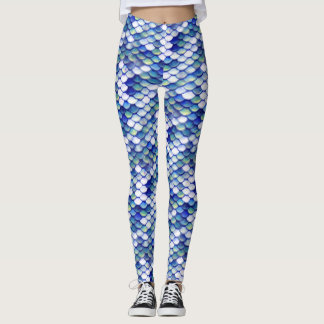 Leggings Motif bleu de peau de sirène