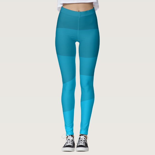 Leggings Motif bleu des vagues (Devant)