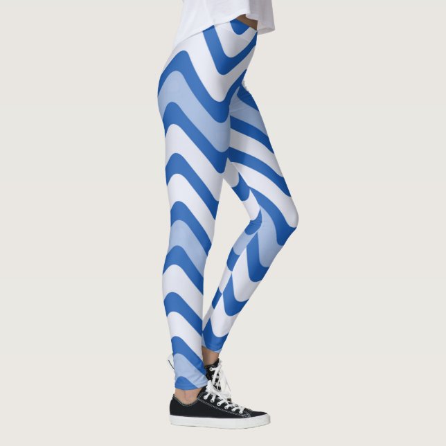 Leggings Motif bleu ondulé (Droite)