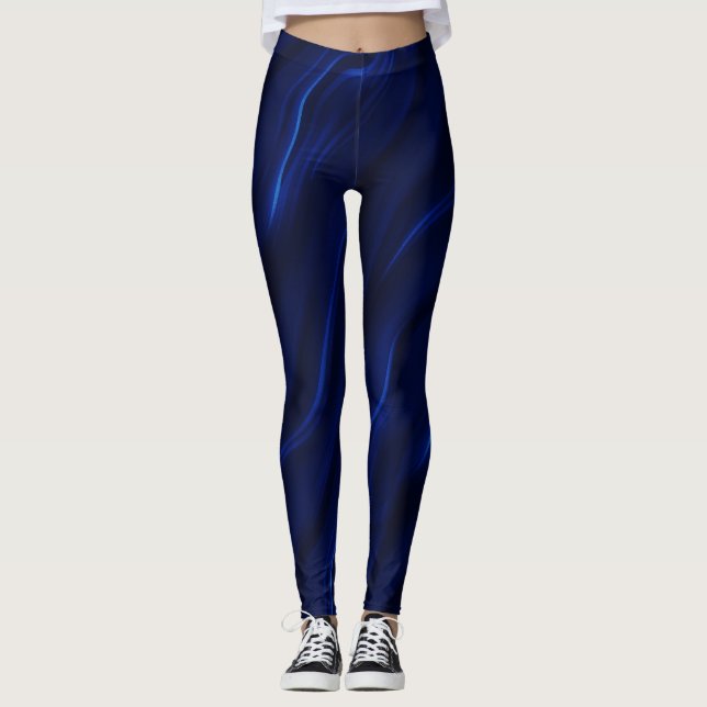 Leggings Motif Bleu Profond et Froid de l'Eau (Devant)
