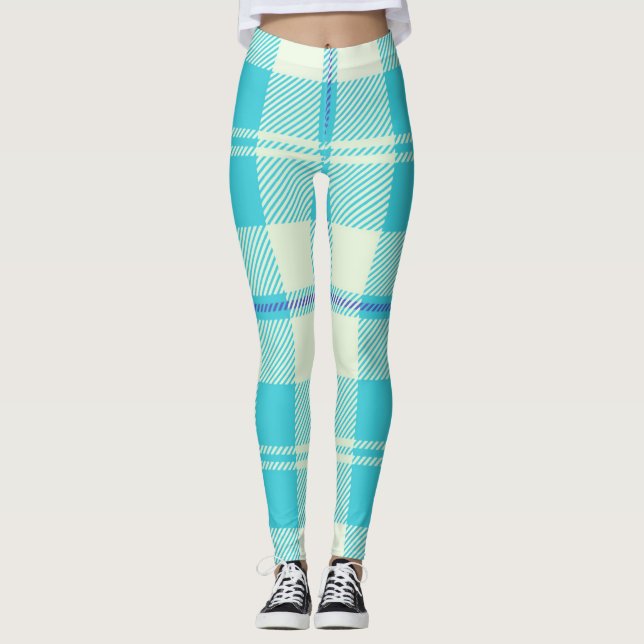Leggings Motif bleu Tartan (Devant)