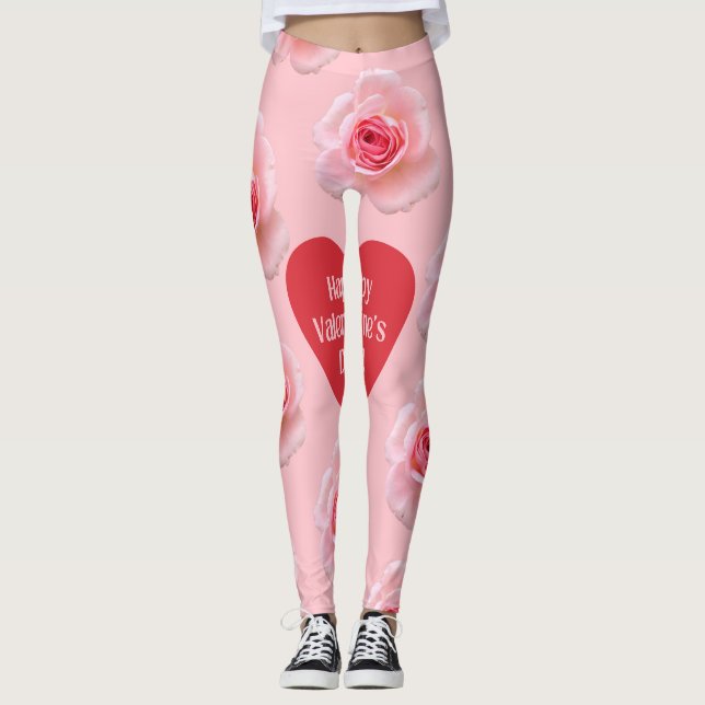 Leggings Motif Bonne Saint Valentin 2024 Arrière - plan (Devant)