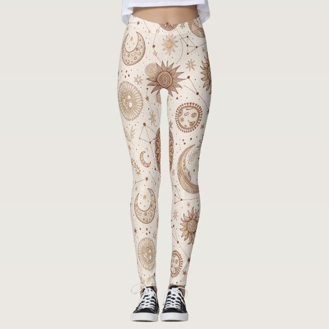 Leggings Motif Botanique Céleste (2) (Devant)