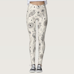 Leggings Motif botanique céleste (3)