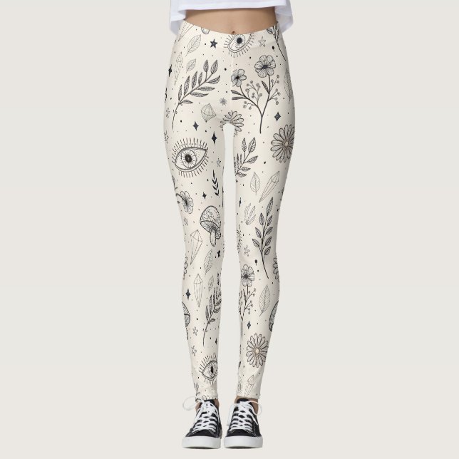 Leggings Motif botanique céleste (3) (Devant)