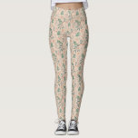 Leggings Motif botanique d'hiver de crème<br><div class="desc">Légendes festives et rustiques sur le thème de Noël avec illustration dessinée à la main de la verdure des vacances.</div>