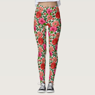 Leggings Motif botanique d'iris bleu vintage
