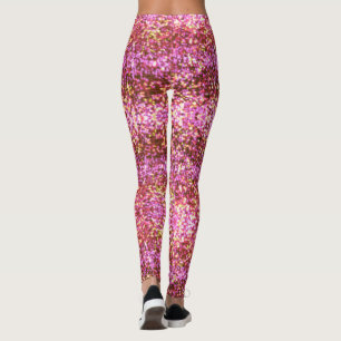 Leggings Motif brillant argent rose or brillant