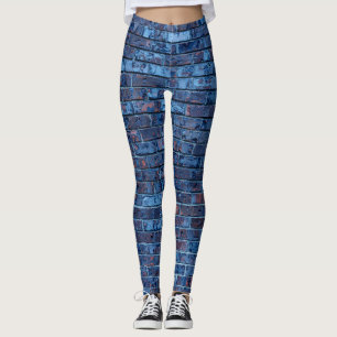 Leggings Motif Briques Bleues