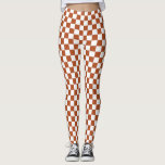 Leggings Motif Brown blanc À damiers chèque<br><div class="desc">Vérification Brown et blanche À damiers conception Motif Carré géométrique</div>