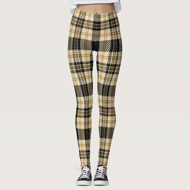 Leggings Motif Brown couleur beige noir (Devant)