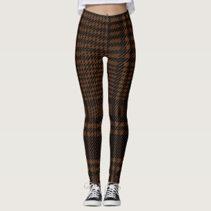 Leggings Motif Brown de Houndstooth de la vérification du 