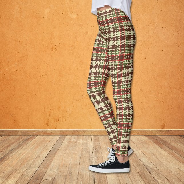 Leggings Motif Brown rouge vert chèque jeté (Créateur téléchargé)