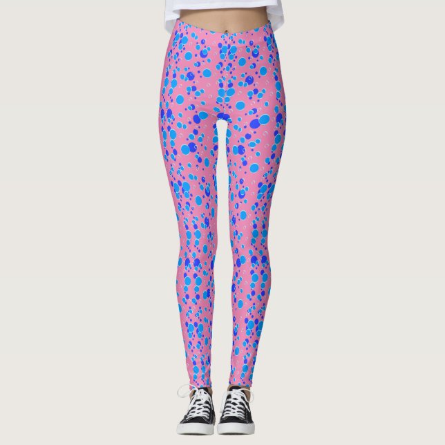 Leggings Motif bulle C01.bleu Pink BG (Devant)
