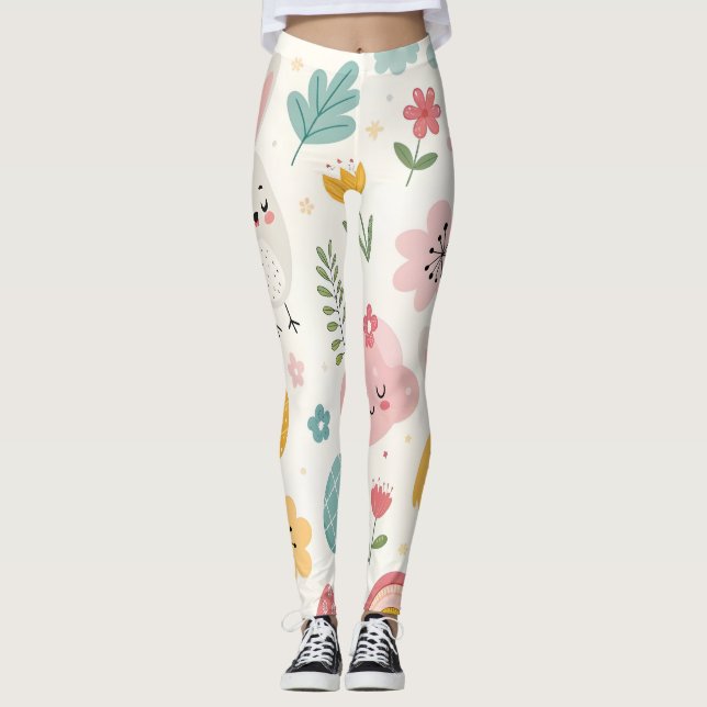 Leggings Motif Bunny de Pâques (Devant)