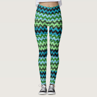 Leggings Motif Burlap de la Monnaie Verte Noir