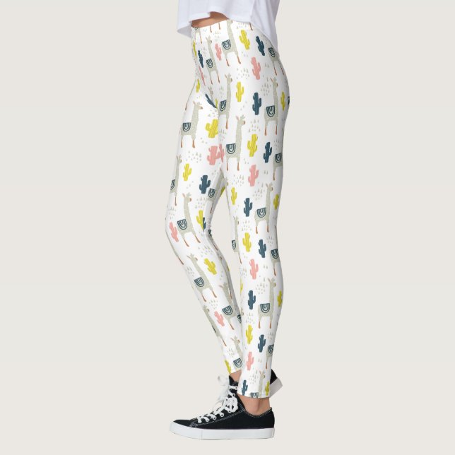 Leggings Motif Cactus & Llamas (Gauche)
