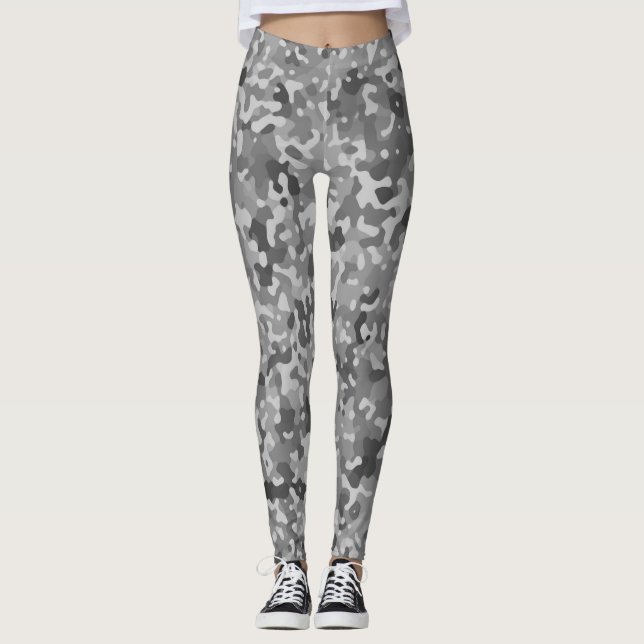 Leggings Motif Camo noir et blanc (Devant)