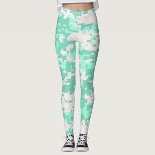 Leggings Motif Camo numérique à la menthe