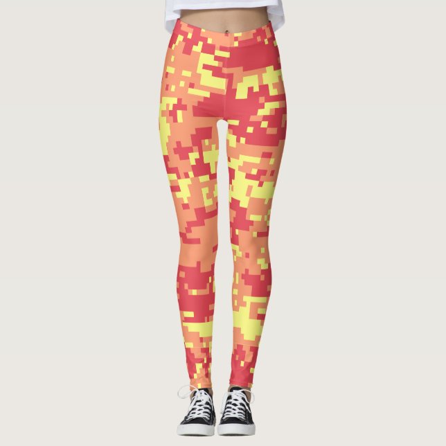 Leggings Motif Camo numérique Sunshine (Devant)