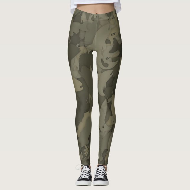 Leggings Motif Camouflage de pêche de filles de la campagne (Devant)