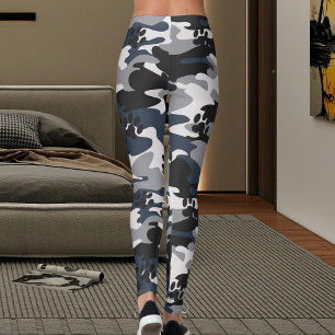 Leggings Motif camouflage patte de chat bleu gris clair cra