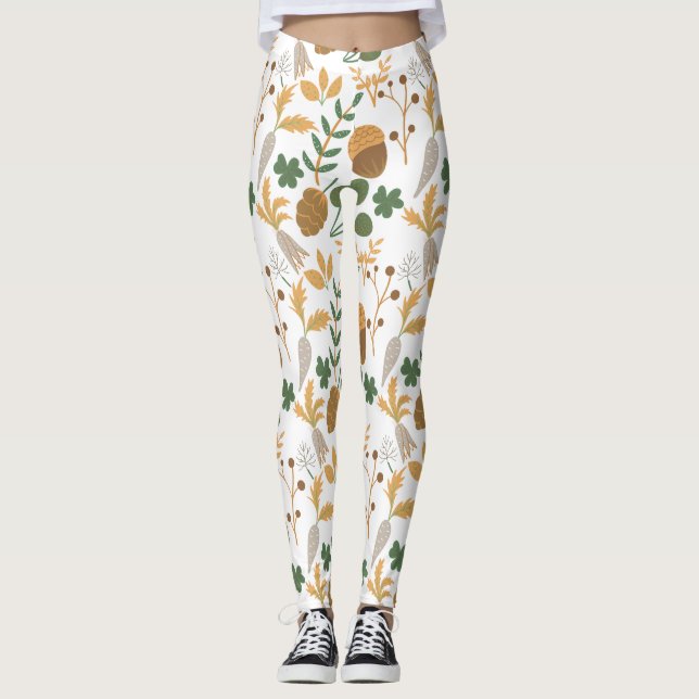 Leggings Motif Carottes Et Noix (Devant)