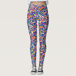 Leggings Motif Carré Abstrait peint brillamment