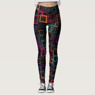 Leggings Motif Carré couleur rétro #12