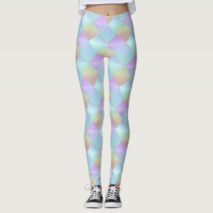 Leggings Motif Carré Pastel