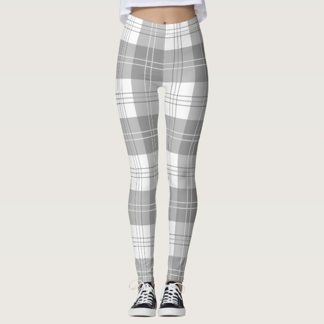 Leggings Motif carreau bison noir et blanc (Devant)