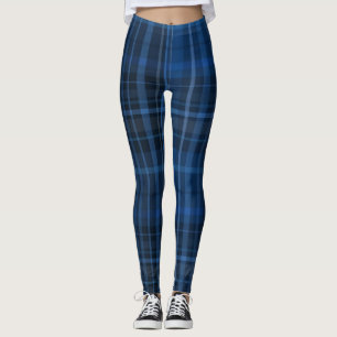 Leggings Motif carreau bleu noir
