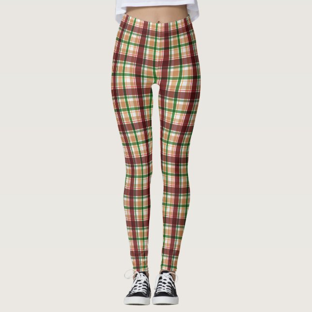 Leggings Motif carreau d'automne (Devant)