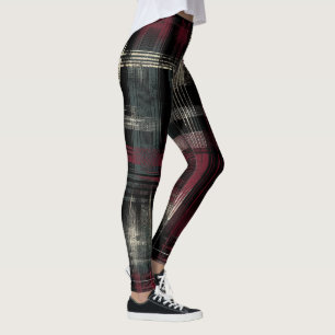 Leggings Motif carreaux Punk Grunge Alternative dévasté