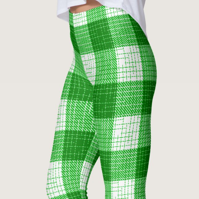 Leggings Motif carreaux vert et blanc gras  (Créateur téléchargé)