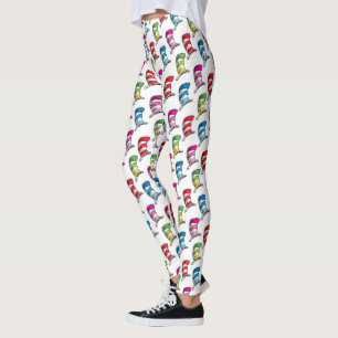 Leggings Motif Chapeau Coloré du Chat dans le Chapeau