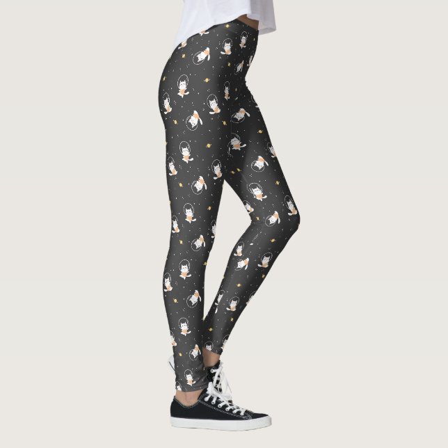 Leggings Motif chat espace mignon (Droite)
