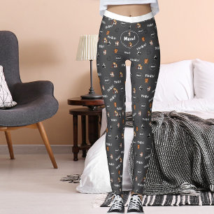 Leggings Motif Chat Félin Miau Chat Amoureux des Animaux Gr