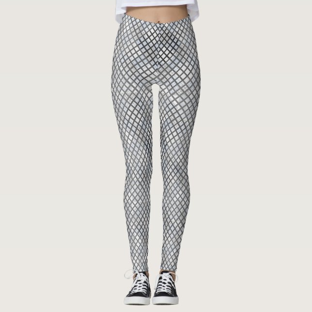 Leggings Motif Checker en diagonale gris 02.w Offwhite BG (Devant)