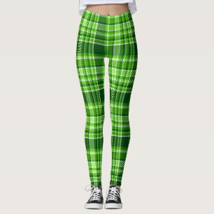 Leggings Motif Checkered de couleur verte