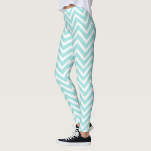 Leggings Motif Chevron bleu clair